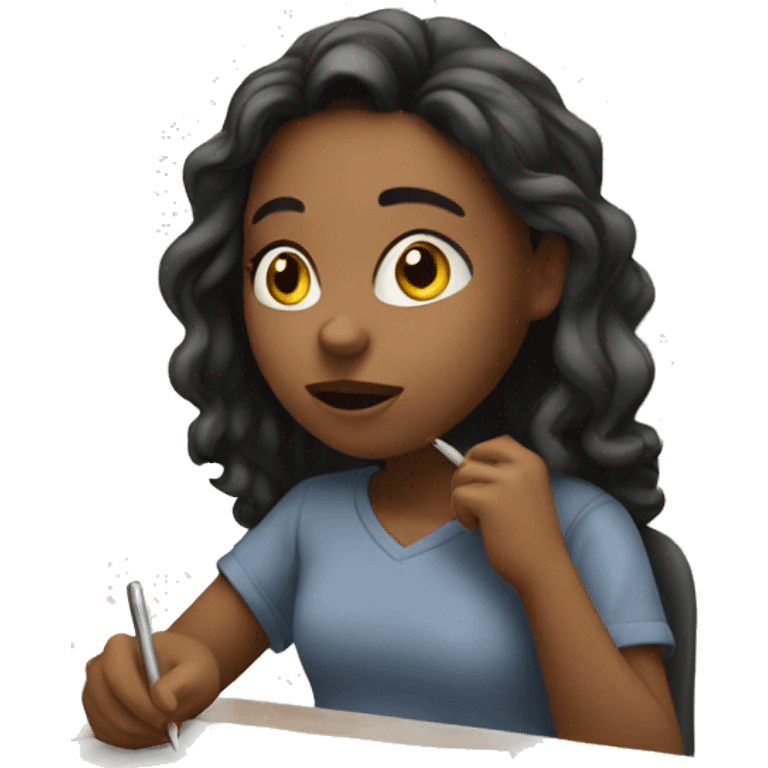 girl taking a test emoji