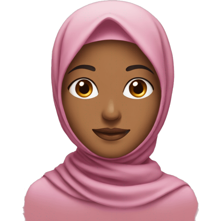 woman muslim in a pink scarf with brown eyes emoji