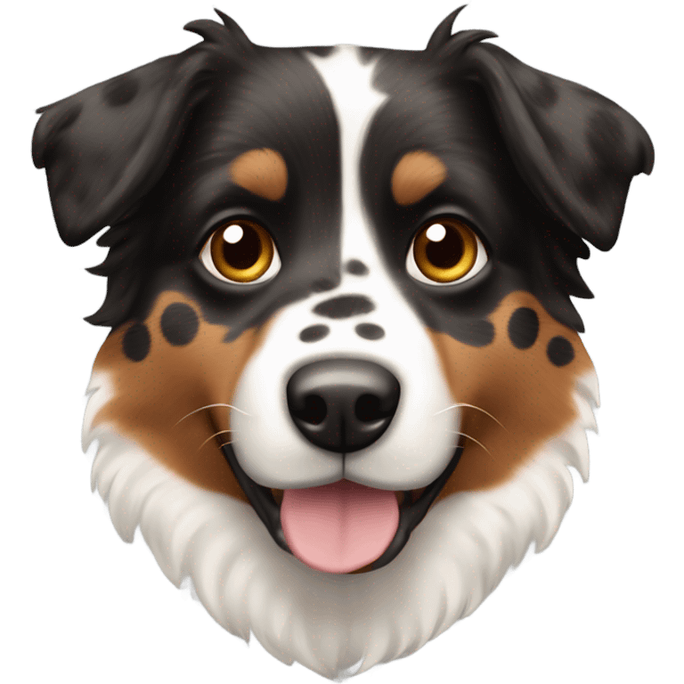 Black and brown spotted Australian sheperd emoji