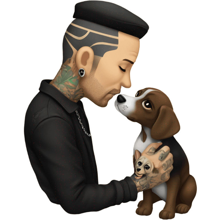 Mike Ness kissing a puppy emoji