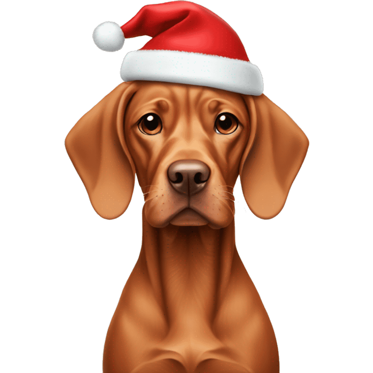 Vizsla with Xmas hat and gift  emoji