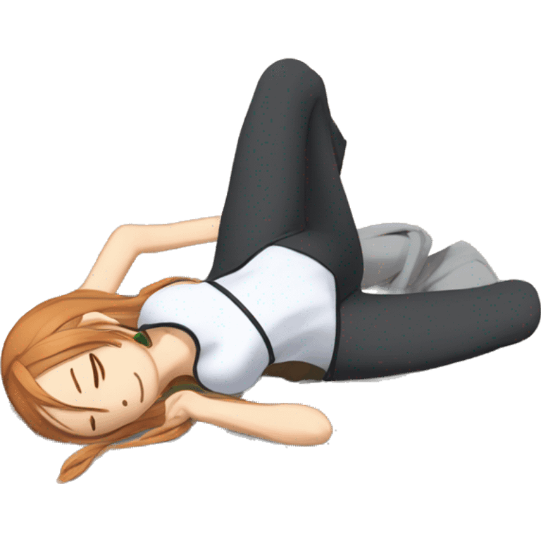 laying down sleeping full body Asuna anime sword art online one piece swim suiting  emoji