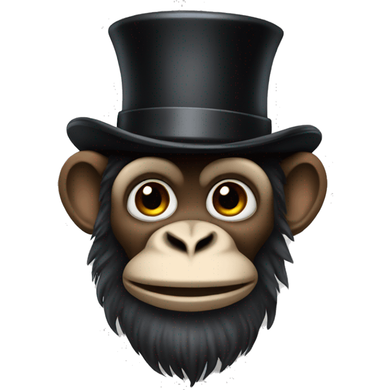 A monkey with a top hat and beard emoji