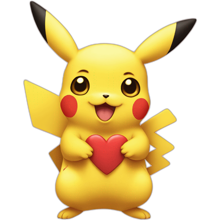 Pikachu do heart with hands emoji