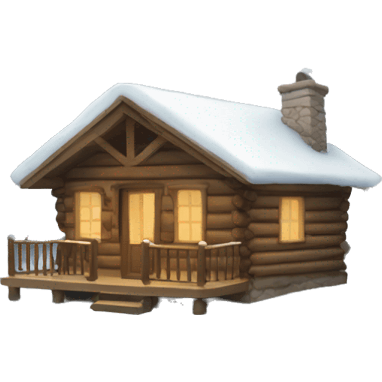 winter cabin emoji