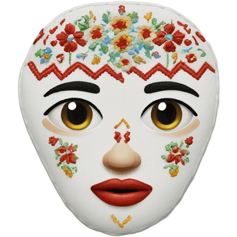 Ukrainian white embroidery emoji