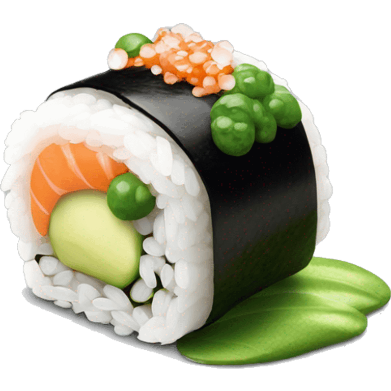 sushi with dollop of wasabi on top emoji