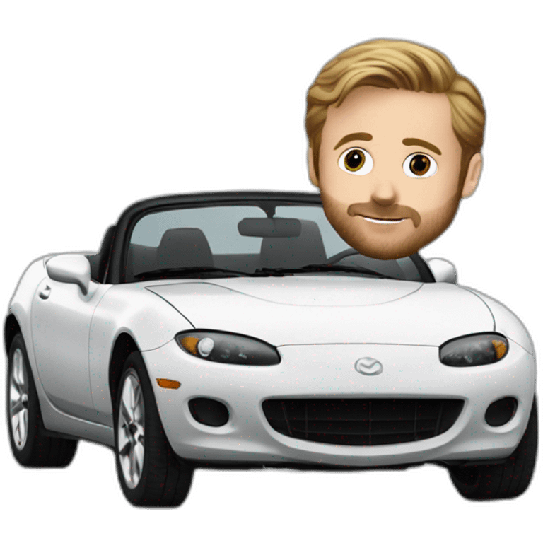 Ryan gosling driving Mazda miata emoji