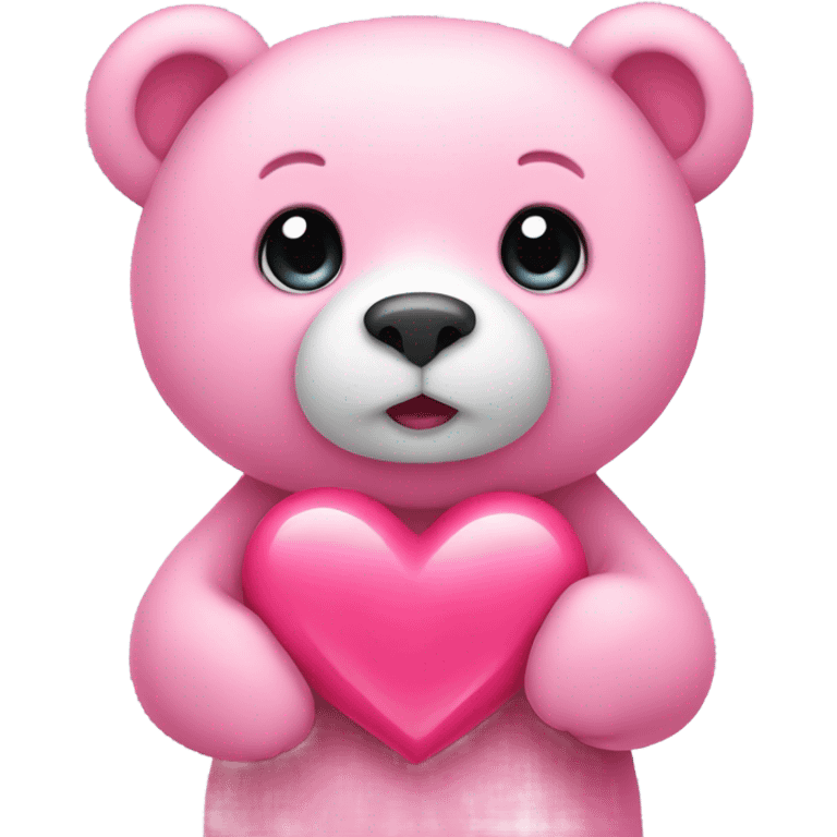 cute pink Valentine’s Day bear (only a bear & heart) emoji