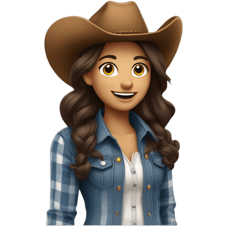 Pretty brunette cowgirl  emoji