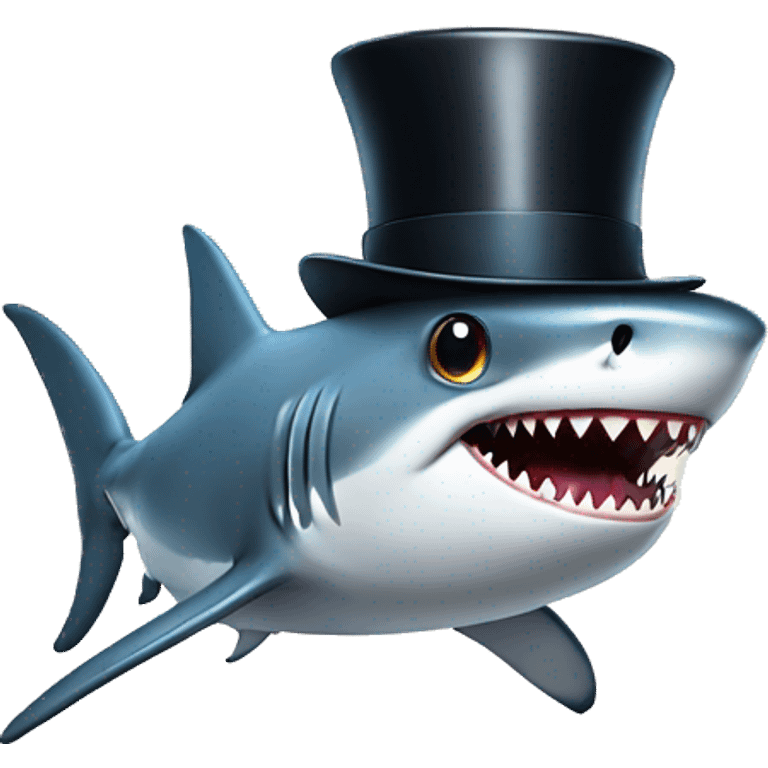 Shark with a top hat emoji