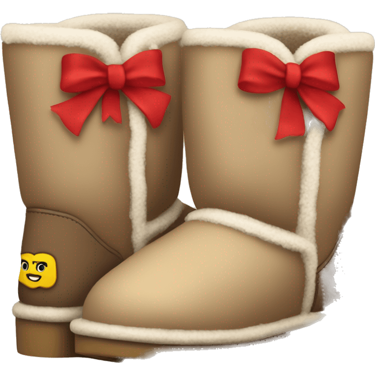 uggs with red bows on the back emoji