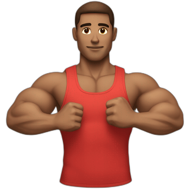 Fit Man With the biceps marked in red emoji