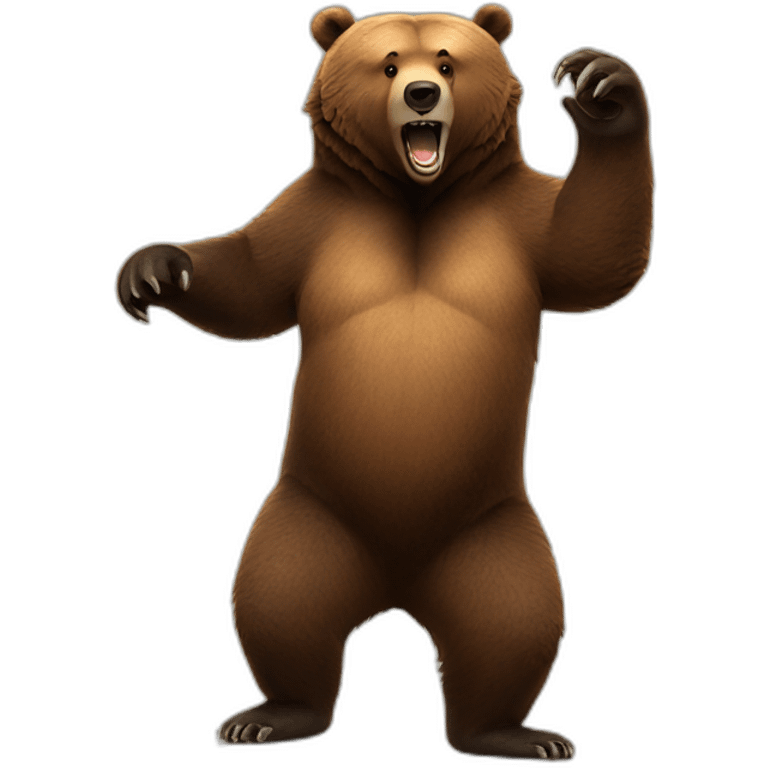 Grizzly bear on two legs emoji