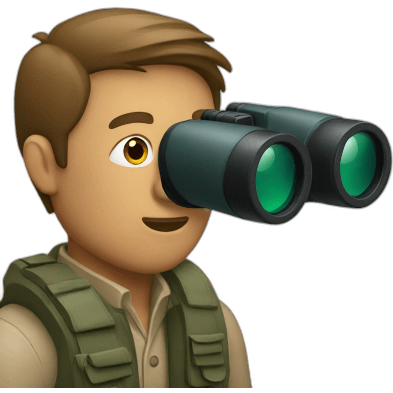 man with binoculars emoji