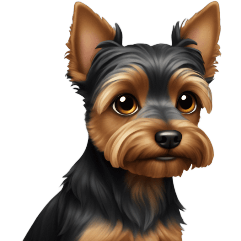 Mainly Black dog with brown eyebrows Yorkshire-terrier/Yorky emoji