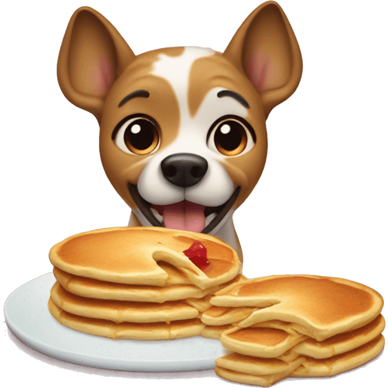 dog eating pancake emoji