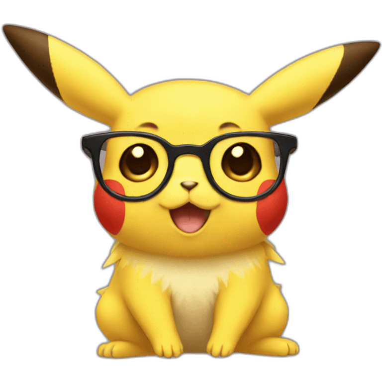 pikachu with eyeglasses emoji