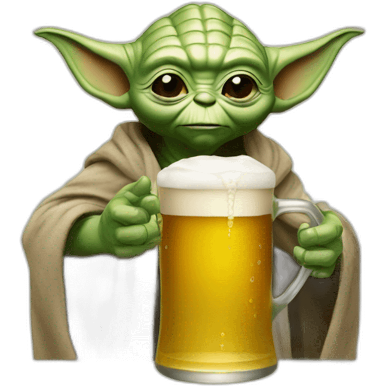 Yoda drink a beer emoji