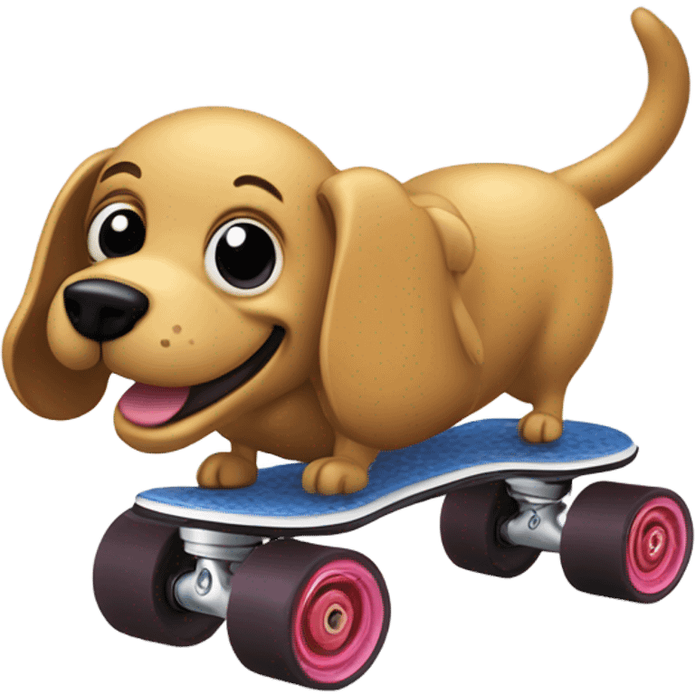 Dog made of worms giving advice to anamorphic roller skate  emoji