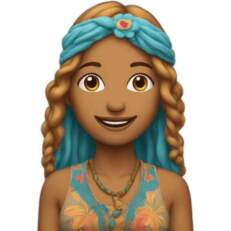 hippie woman happy emoji