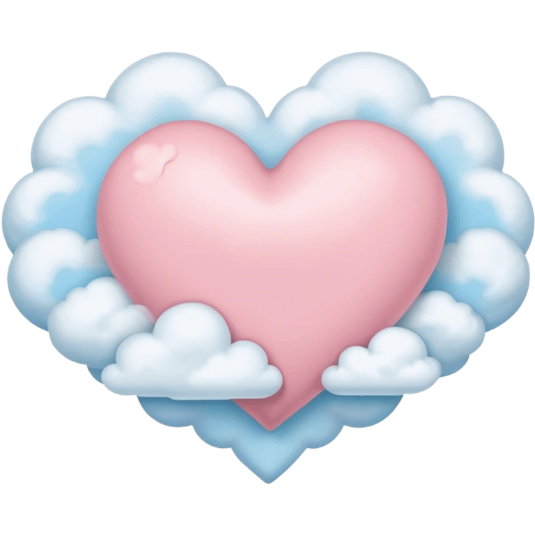 Pastel heart with clouds emoji