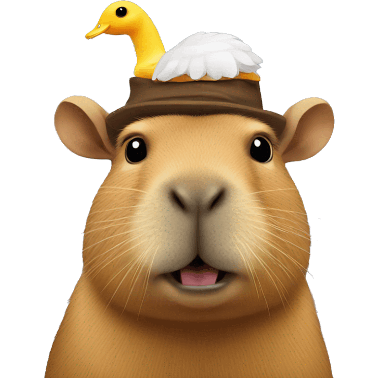 capybara with duck on its head emoji