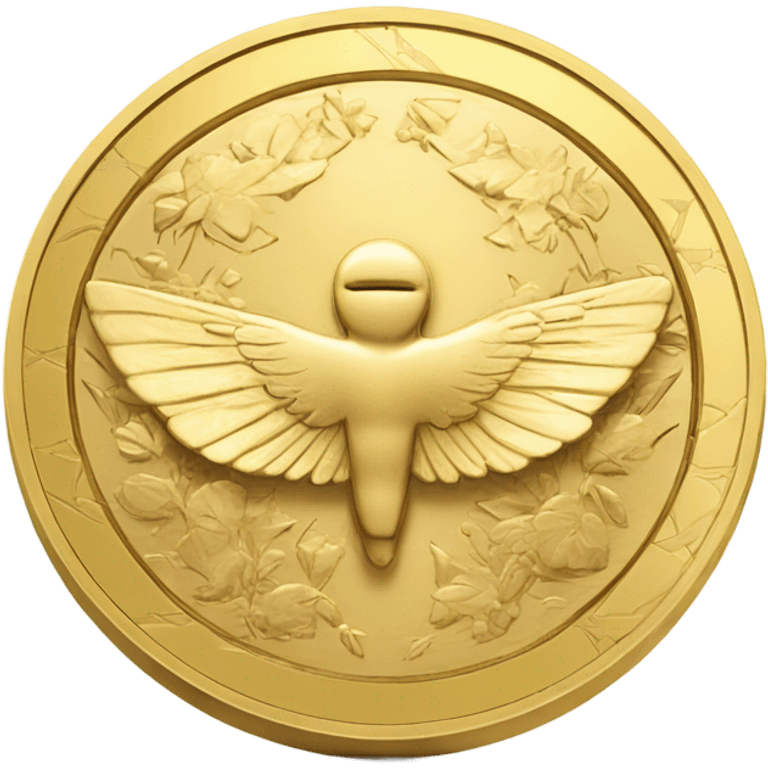 gold coin with wing emoji