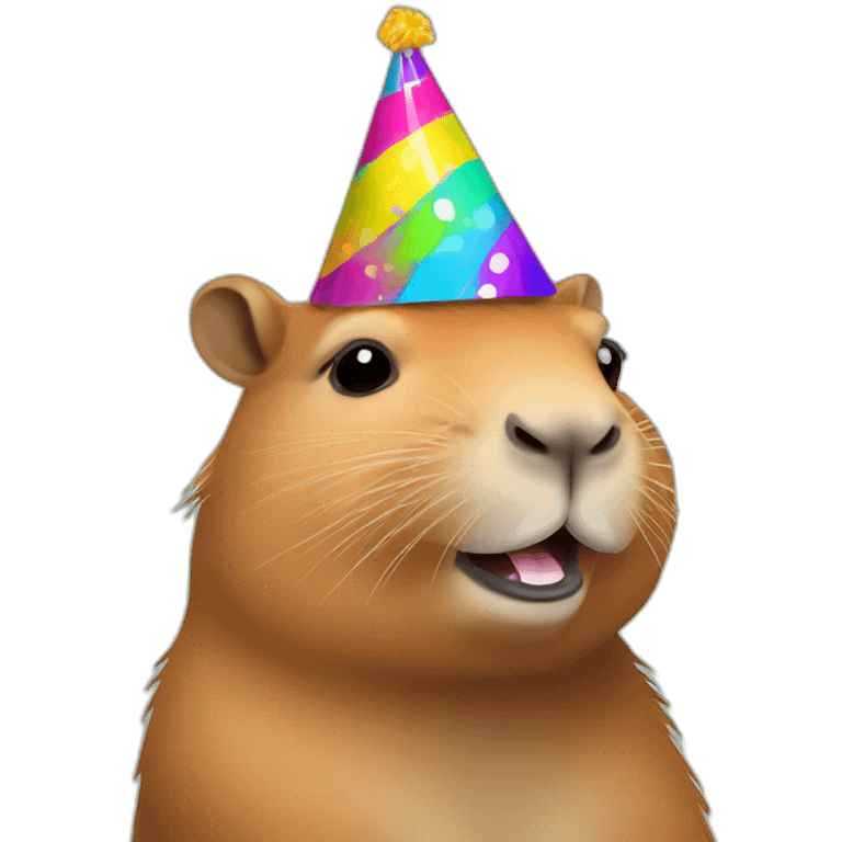 capybara with an party hat on its head emoji