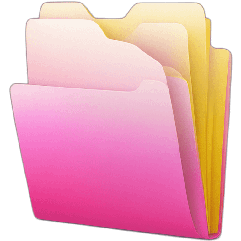 gradient pink yellow shades folder with documents emoji