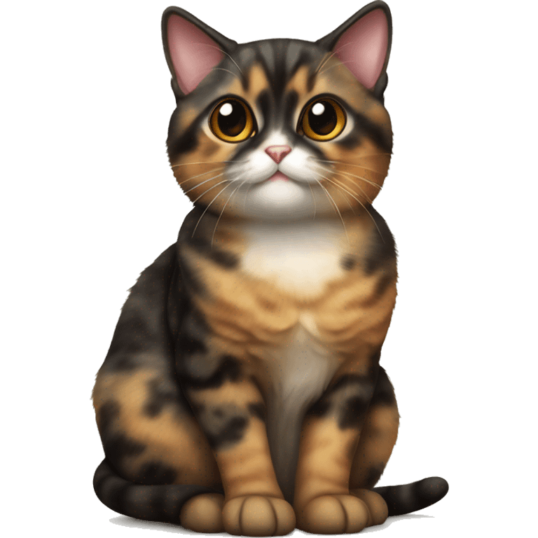 Tortie munchkin cat sitting emoji