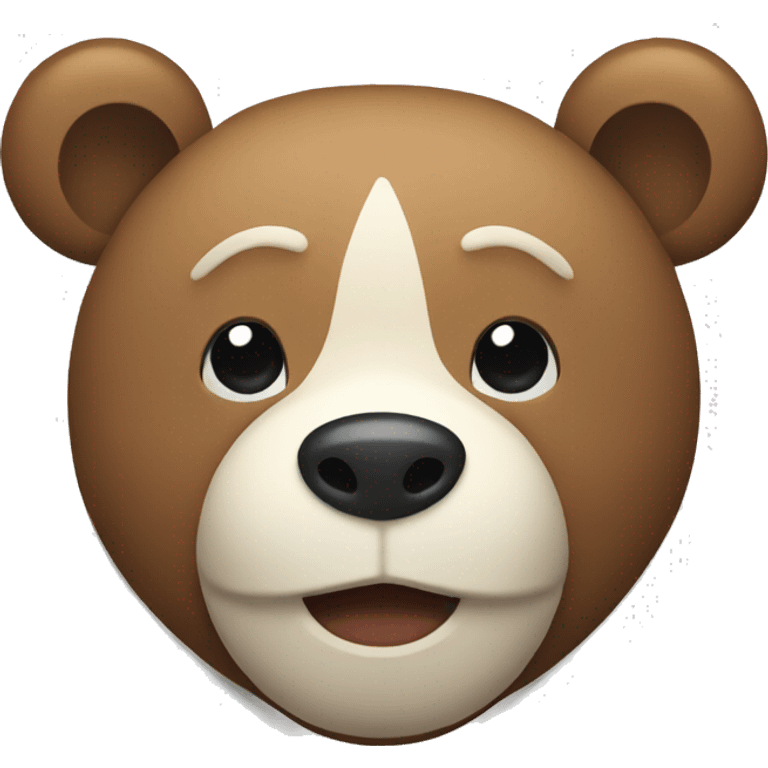 emoji bear face with white outline emoji