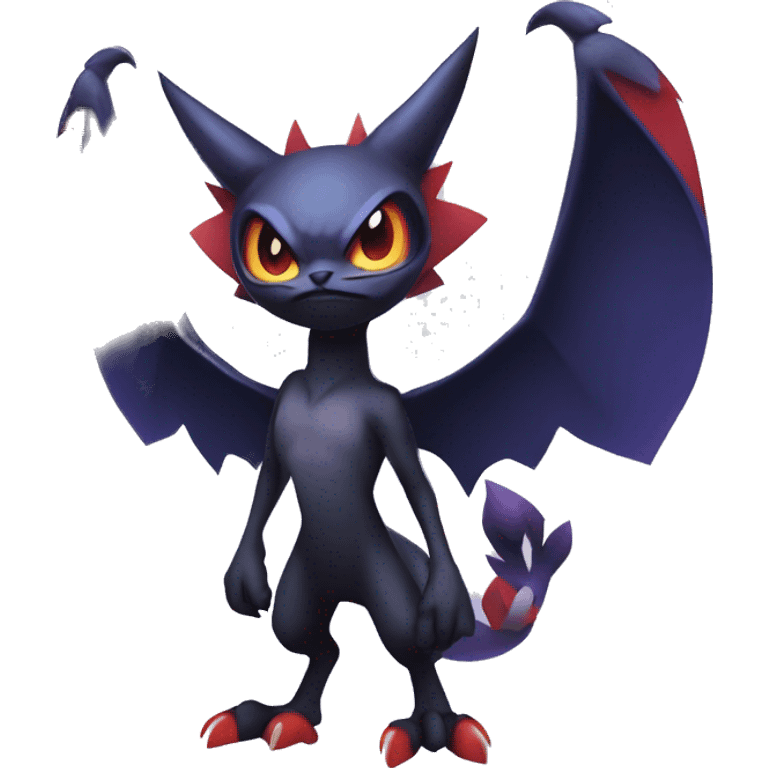 Edgy Cool Kawaii Litten-Noivern-Noibat-Absol-Pokémon Full Body emoji