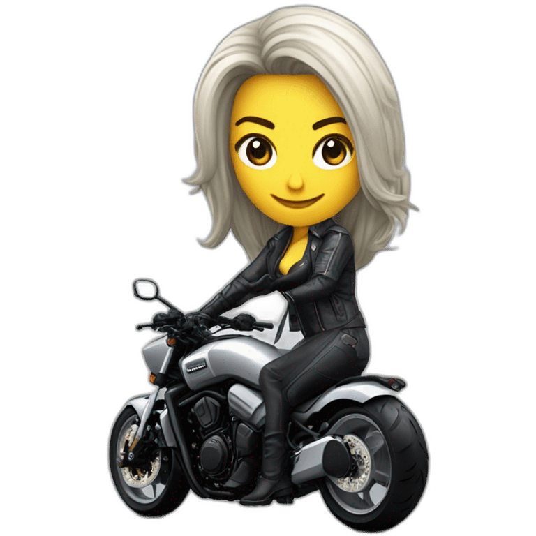 Yamaha Vmax 1700 con mujer emoji