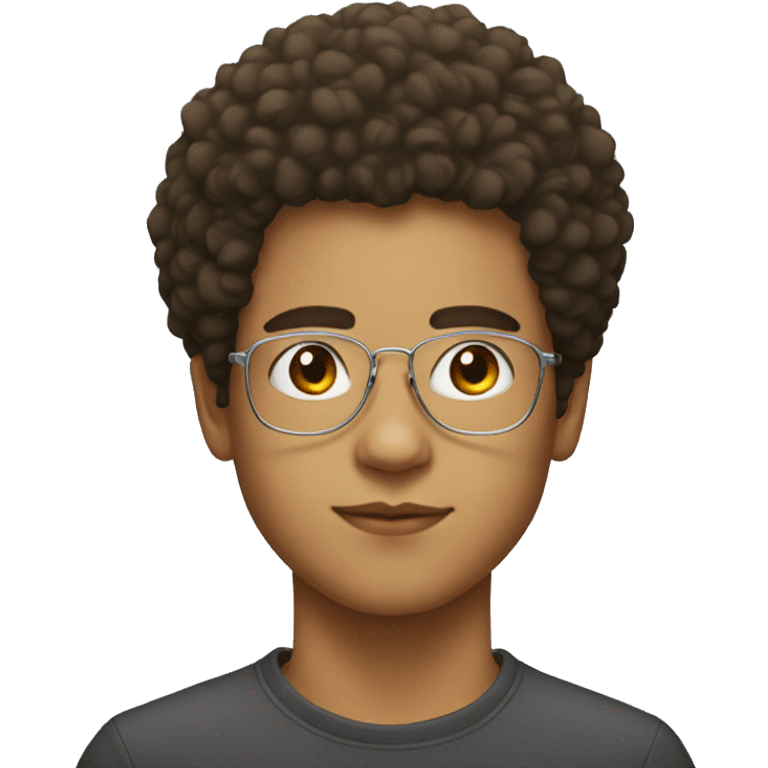 a young man with taper afro with glass emoji