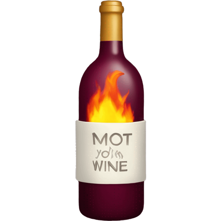 Bottle of wine with fire on top emoji