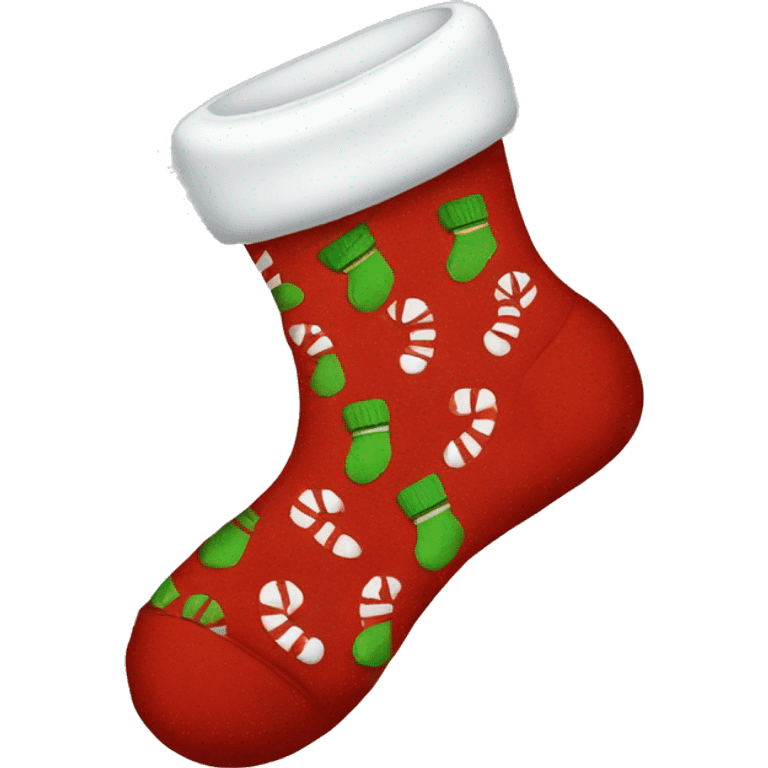 Foot with Xmas socks emoji