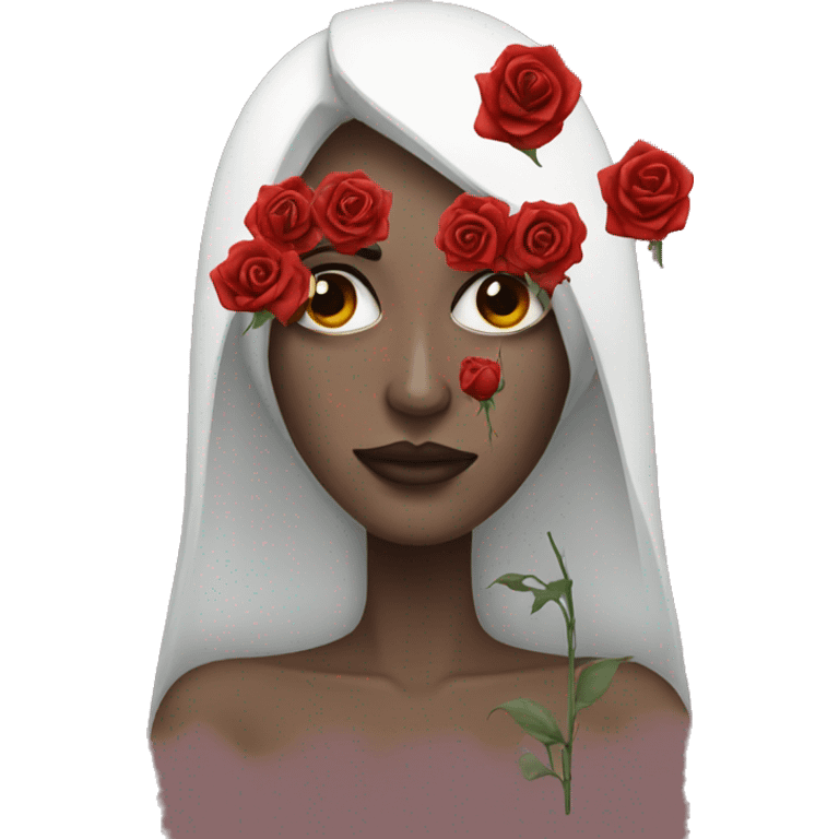 Woman vith death roses emoji