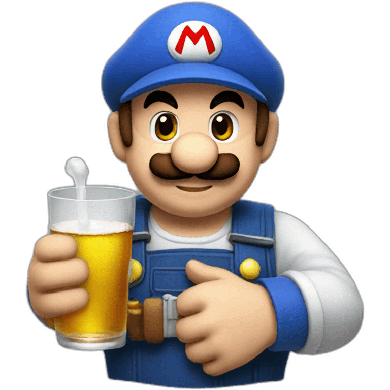 Mario plumber drinking alcohol emoji