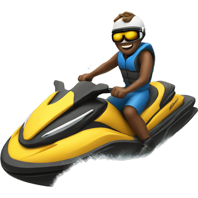 Someone driving a jet ski in the sea emoji