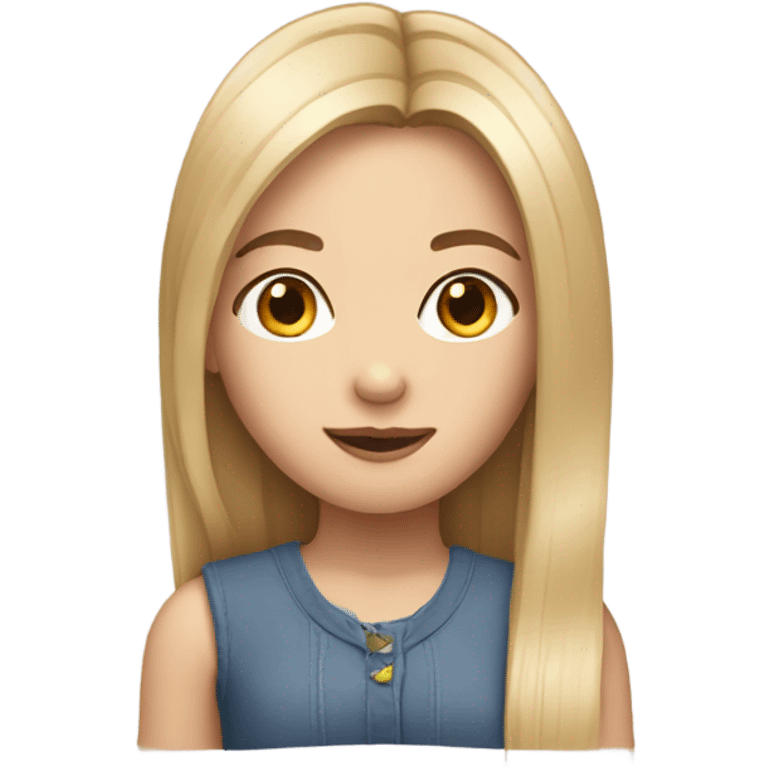 Girl with fair skin and straight hair emoji