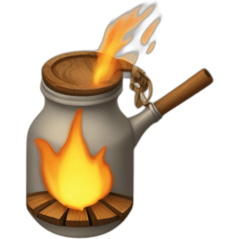 Hand holding Lid extinguishes a wood torch emoji