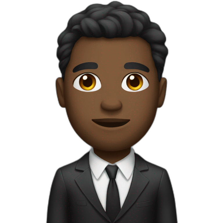 Black man with muscles in a suit emoji