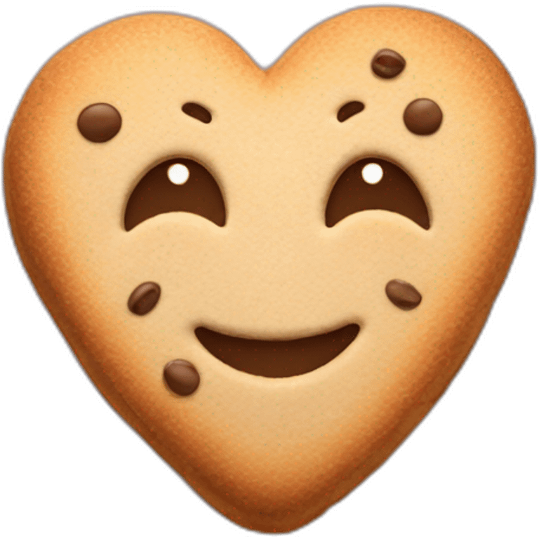 smiling cookie in heart shape emoji