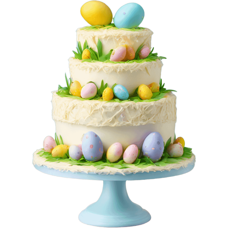 beautifully decorated 2 tier Easter cake emoji