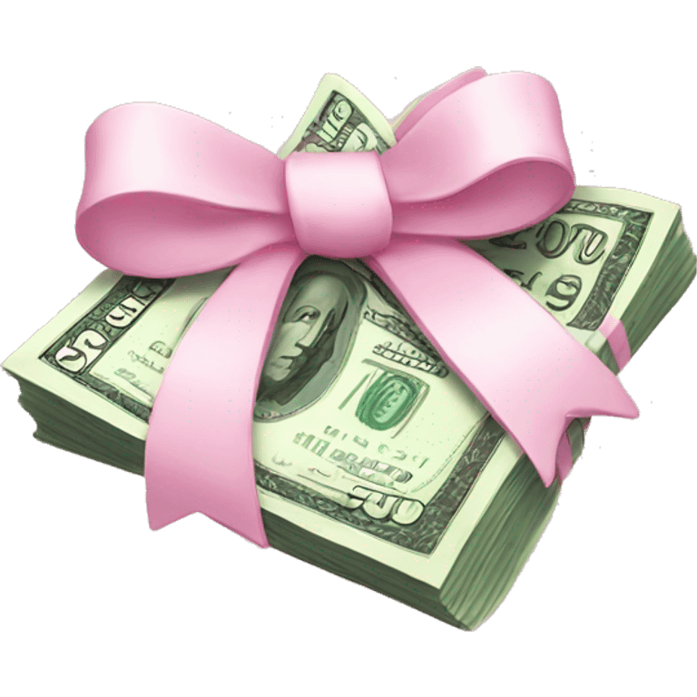 Cash with light pink bow emoji