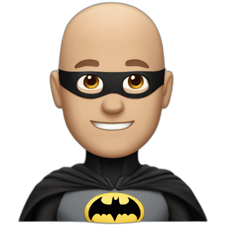 Bald guy dressed as Batman emoji