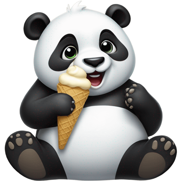 Panda eating ice cream emoji