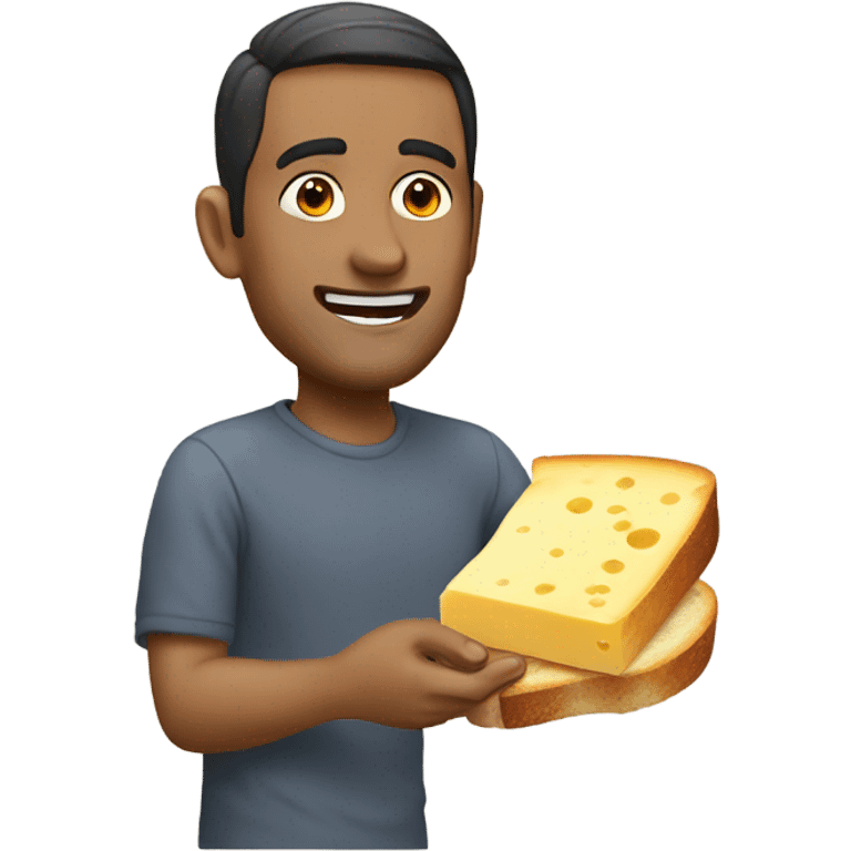 Man eating cheese toastie emoji