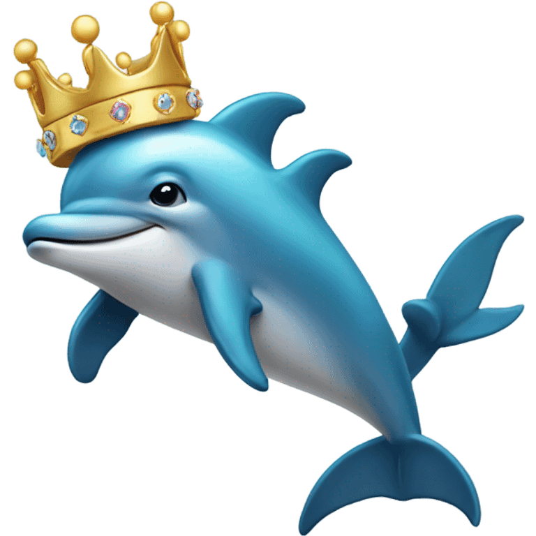 Dolphin with a crown emoji